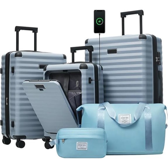 Merax 3-Piece Hardside Luggage Set with USB