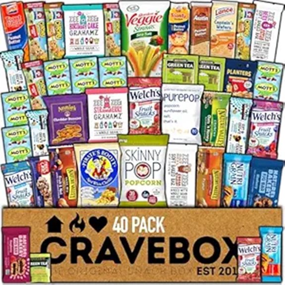 CRAVEBOX Healthy Snacks Variety Pack (40 Count)