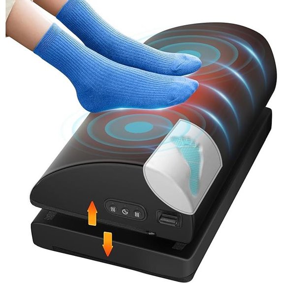 Heated Adjustable Foot Rest with Massage and Memory Foam