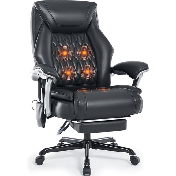 Massage Office Chair with Heating & Footrest