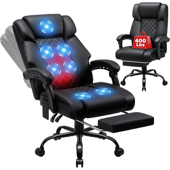 HOFFREE Heated Office Massage Desk Chair with Footrest