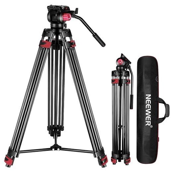 NEEWER 79 Heavy Duty Aluminum Tripod with Fluid Head