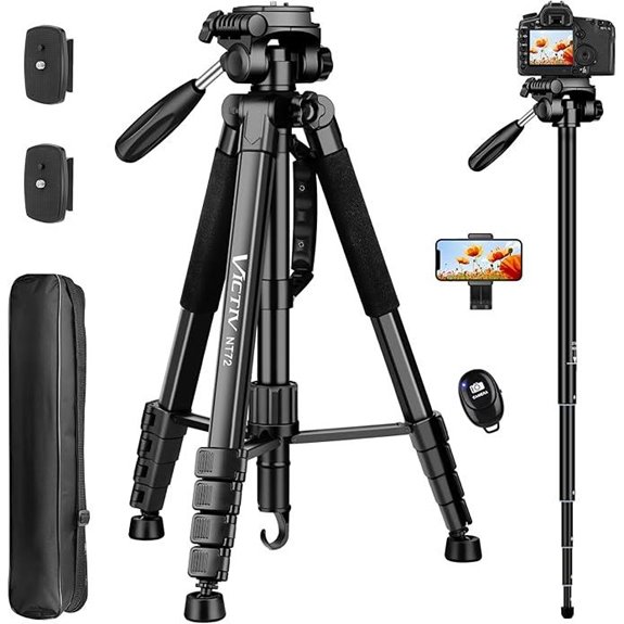Camera Tripod with Remote 72 Heavy Duty Stand