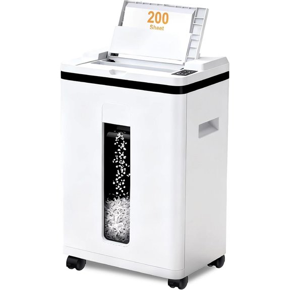 Heavy Duty Auto Feed Paper Shredder with Casters