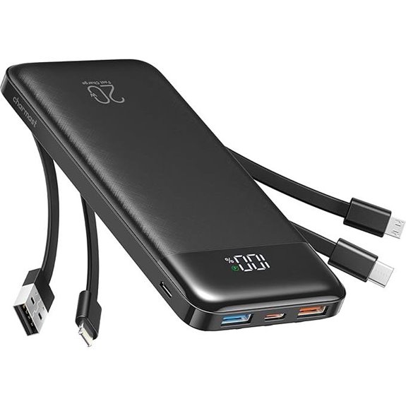 Charmast 20000mAh Portable Charger with Built-in Cables