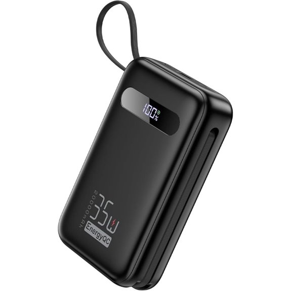 EnergyQC 20000mAh Portable Charger with USB-C & Lightning