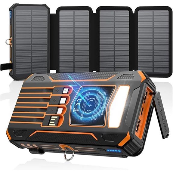 SOARAISE 48000mAh Solar Power Bank with Cables