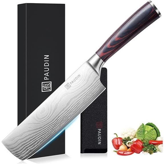 PAUDIN 7 Nakiri Knife High Carbon Steel Ergonomic Handle