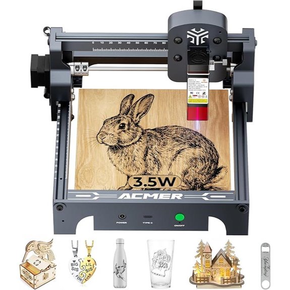 ACMER S1 Laser Engraver 3500mW 130x130mm Work Area