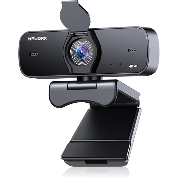 4K Webcam for PC with Microphones and Privacy Cover