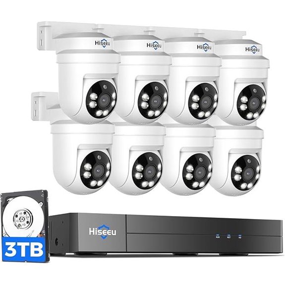 Hiseeu 3K PTZ Security Camera System with 8 Cameras