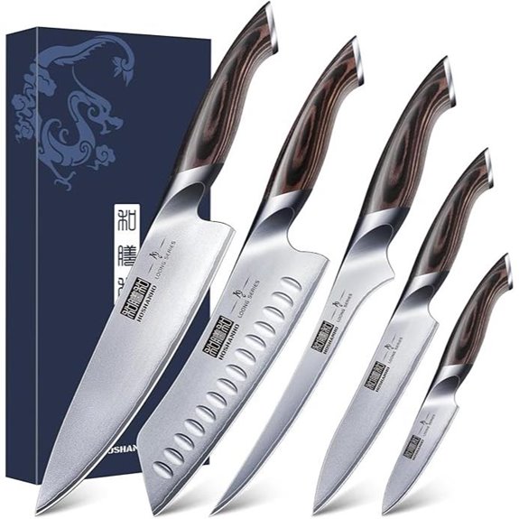 HOSHANHO 5-Piece Japanese Stainless Steel Knife Set