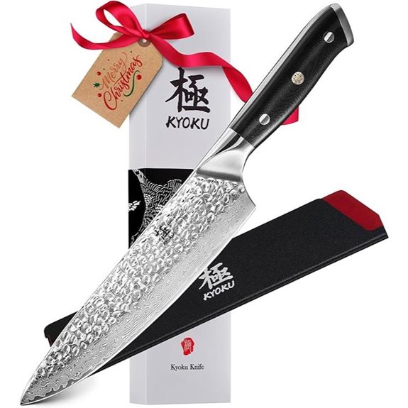 KYOKU 8” Japanese VG10 Damascus Chef Knife
