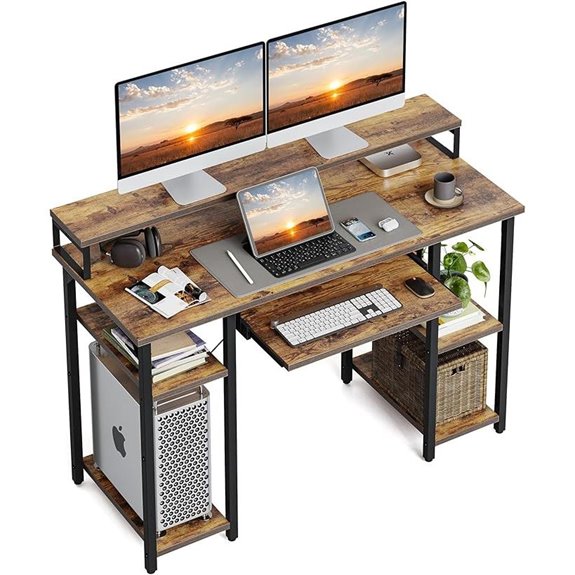 CubiCubi 47-Inch Office Desk with Shelves