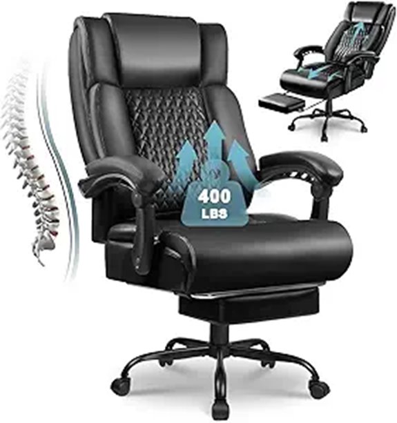 Heavy Duty Big & Tall Office Chair with Footrest