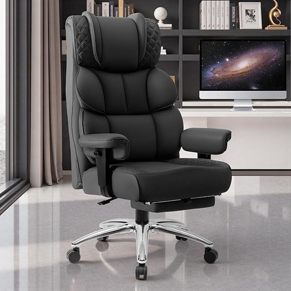 Big & Tall Leather Gaming Office Chair with Lumbar