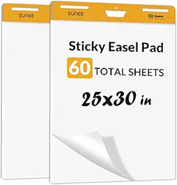 SUNEE Sticky Easel Pads 25x30 Inches 2 Pack