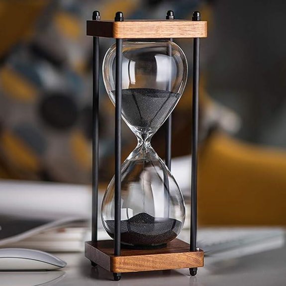 Large Hourglass Timer 30 Minute Decorative Wooden Sandglass Black