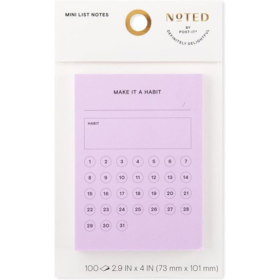 Post-it Habit Tracker Notes (Lilac 100 Sheets)