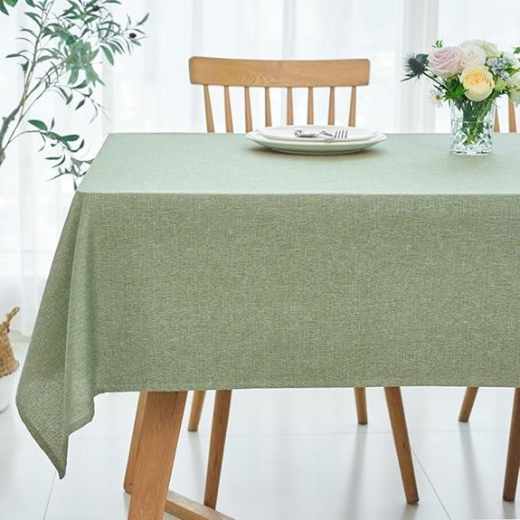 linen water resistant tablecloth