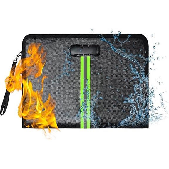 Fireproof Document Bag with Lock and Water Resistance