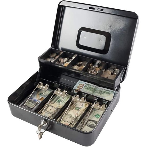 Kyodoled Locking Cash Organizer Box with Key