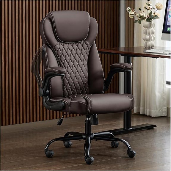 Executive PU Leather Office Chair with Lumbar Support