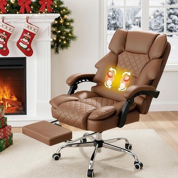 Heated Reclining Executive Office Chair with Footrest