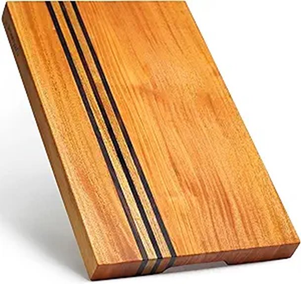 SHUMARU Mahogany Cutting Board with Inlays
