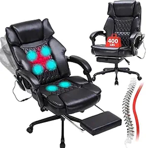 Massage Office Chair with Foot Rest Vibration & Heat