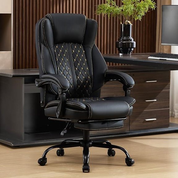 Massage Office Chair with Foot Rest Lumbar Massage