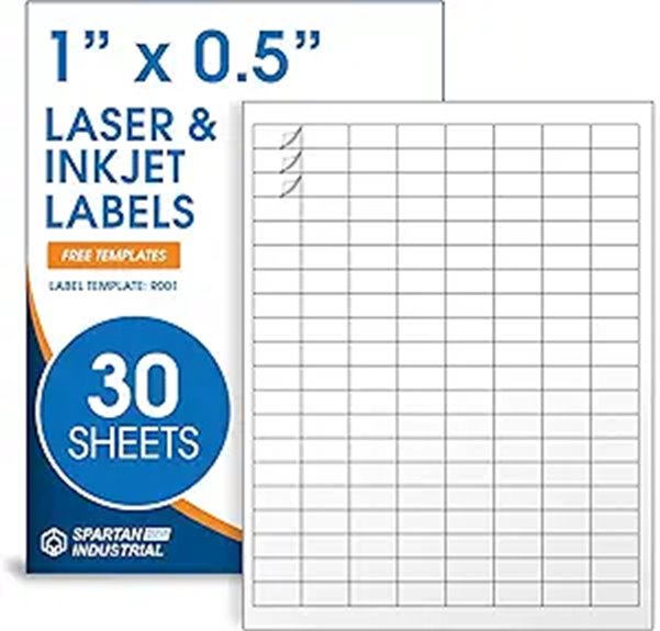 Matte White Printable Labels for Inkjet & Laser (30 Sheets)