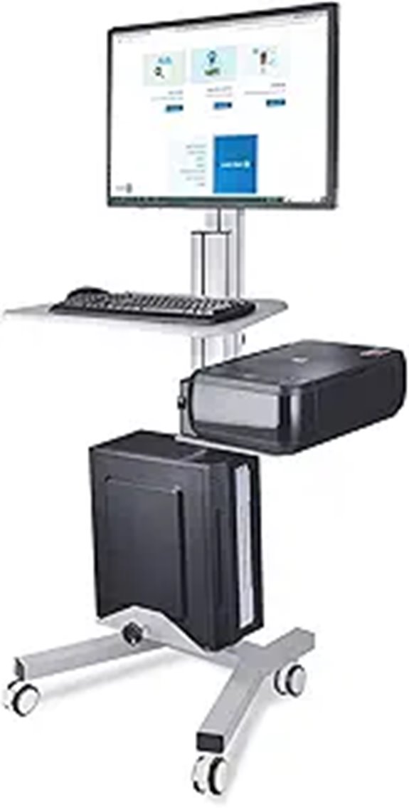AW Medical Mobile Computer Cart with Monitor Mount