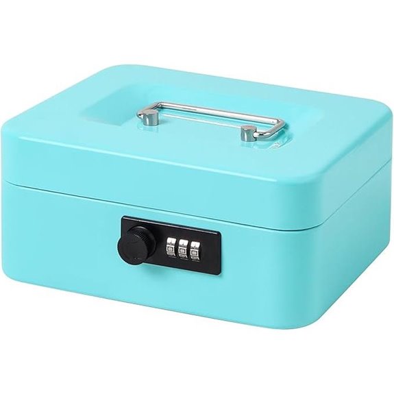 Jssmst Medium Metal Cash Box with Combo Lock