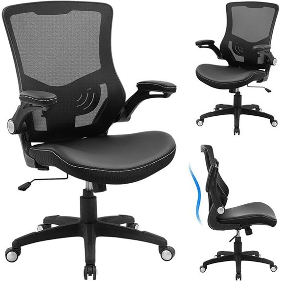 Ergonomic Office Chair with Mesh Back and Flip-up Arms
