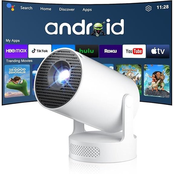 Salange Mini 4K WiFi Bluetooth Projector with Apps