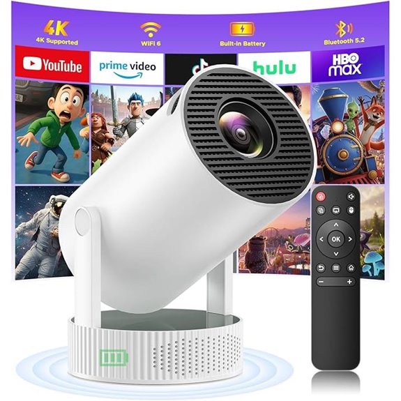 Portable 4K WiFi & Bluetooth Mini Projector