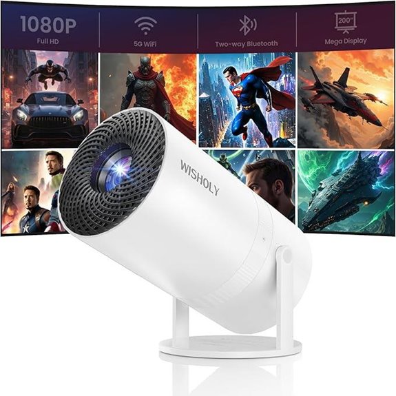 Portable WiFi & Bluetooth Mini Projector with 1080P