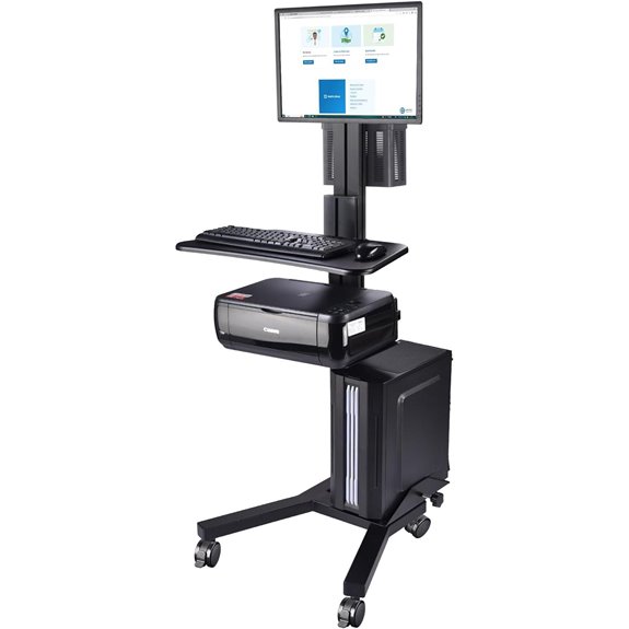 AW Mobile Medical Computer Cart with Monitor Mount
