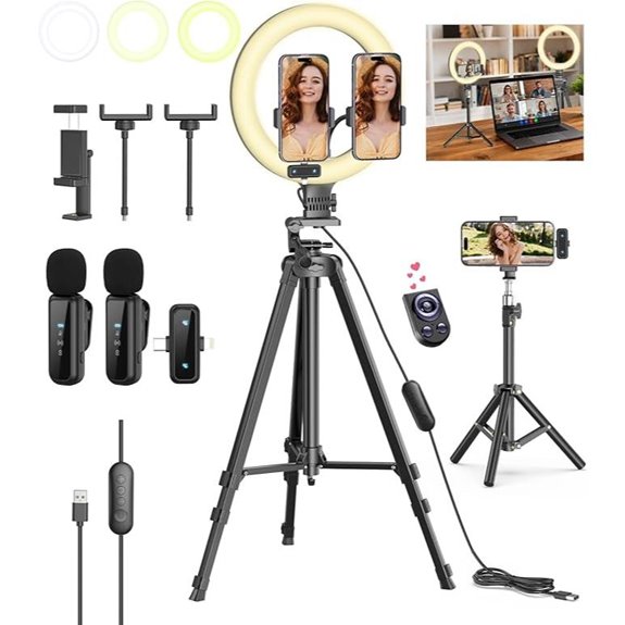 Vlogging Kit for iPhone/Android with Ring Light