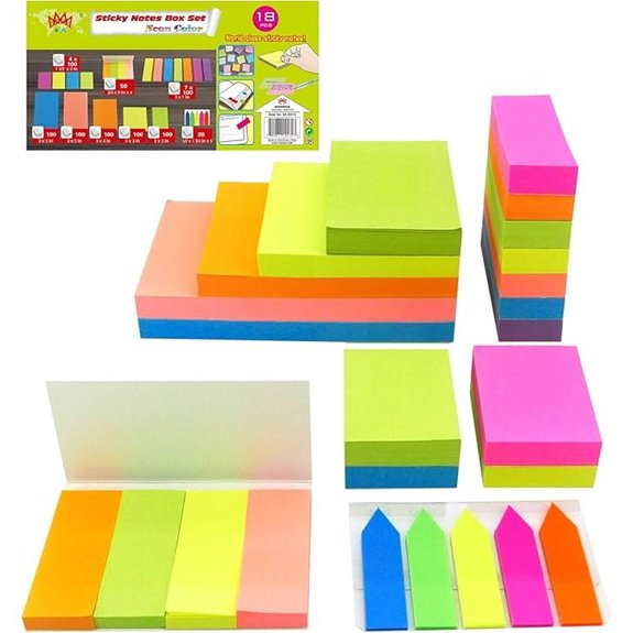 Neon Sticky Notes Value Pack 18 Pads 1900 Sheets