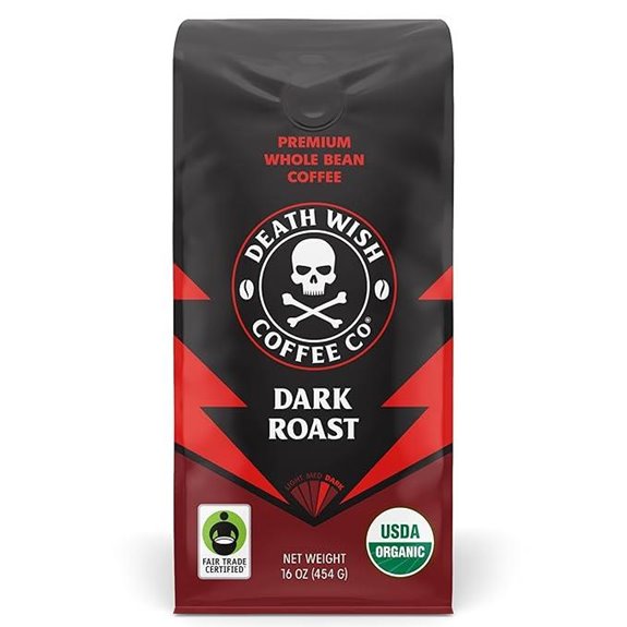 Death Wish Organic Dark Roast Whole Bean Coffee