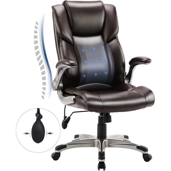 COLAMY Executive Office Chair with Padded Flip-up Arms