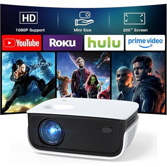 NICPOW Portable 1080P Projector for Home & Outdoors