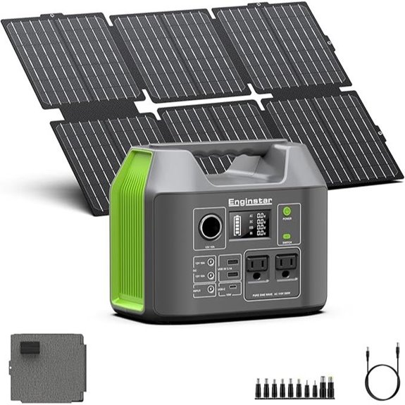 Portable 300W Solar Generator with Foldable Panel