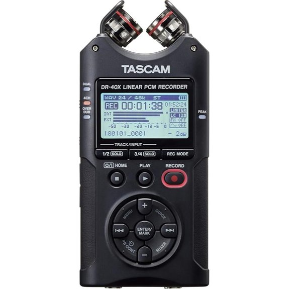 TASCAM DR-40X Portable 4-Track Recorder with Microphones