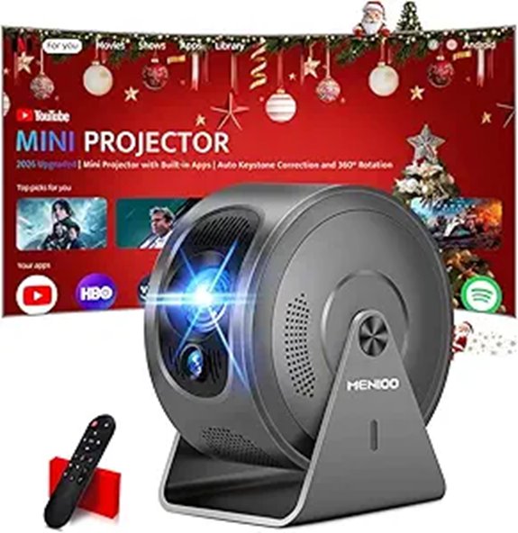 Mini 4K 1080P Portable Projector with WiFi & Bluetooth