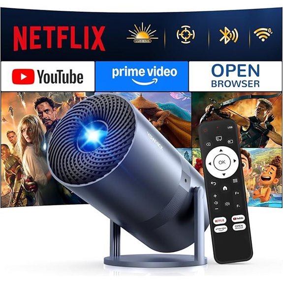 YOWHICK Portable 1080P/4K WiFi/Bluetooth Mini Projector