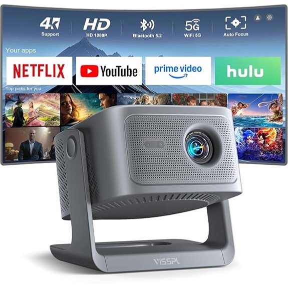 Smart 4K Portable Projector with WiFi & Dolby Audio