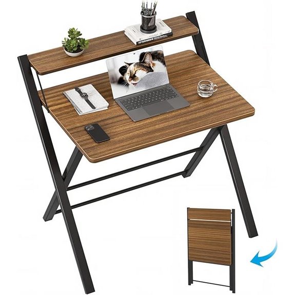 GreenForest Folding Laptop Desk with Shelf
